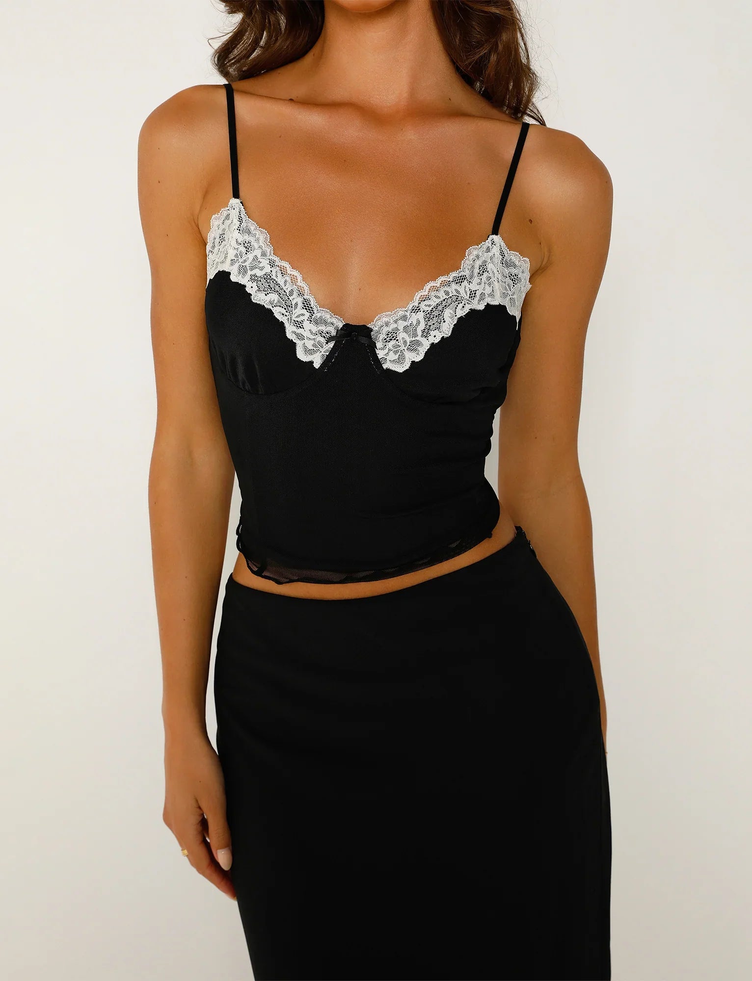 Vintage Crop Top med blonder