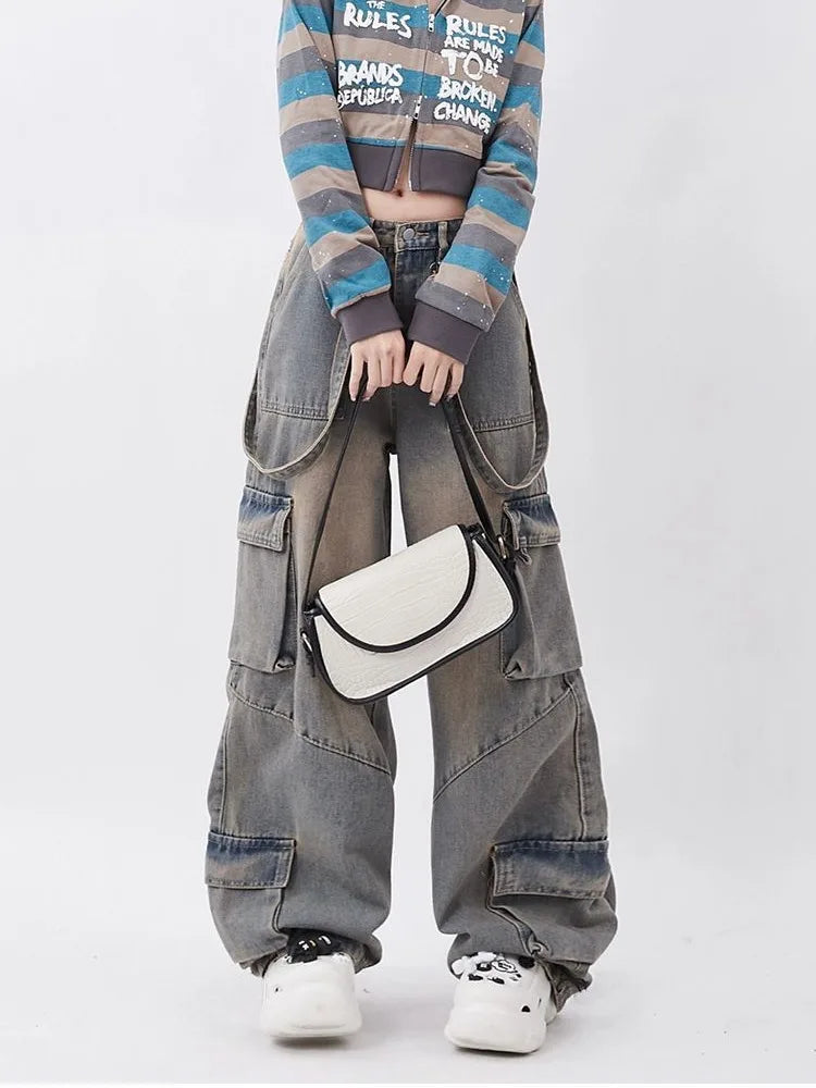 Retro jeans brede oversize bukser