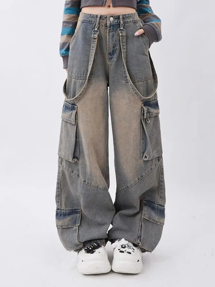 Retro jeans brede oversize bukser