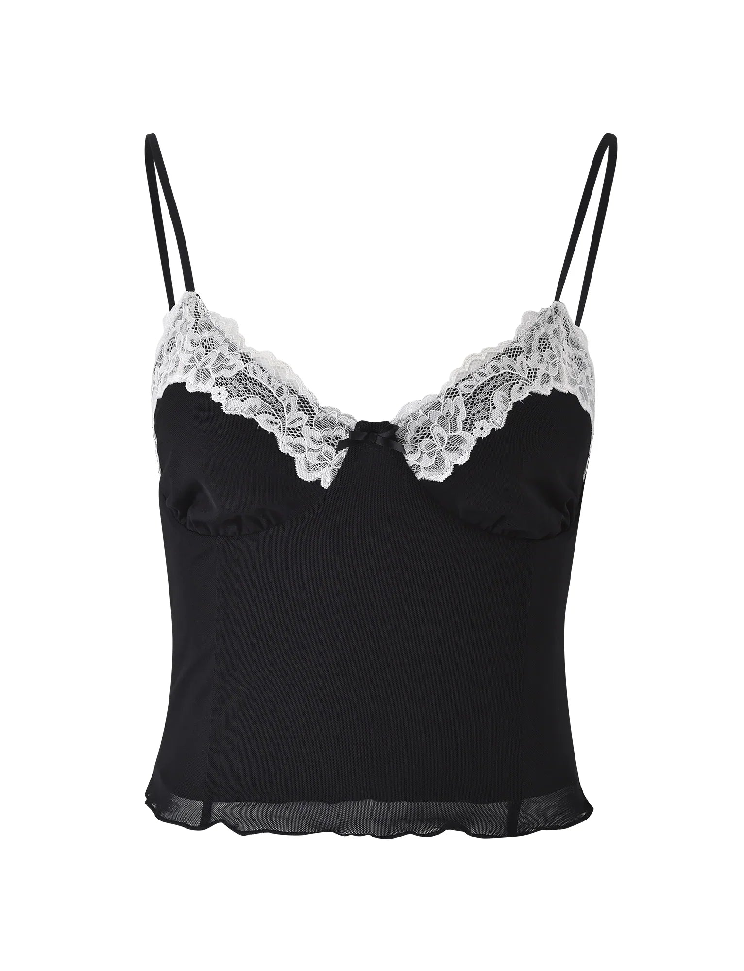 Vintage Crop Top med blonder