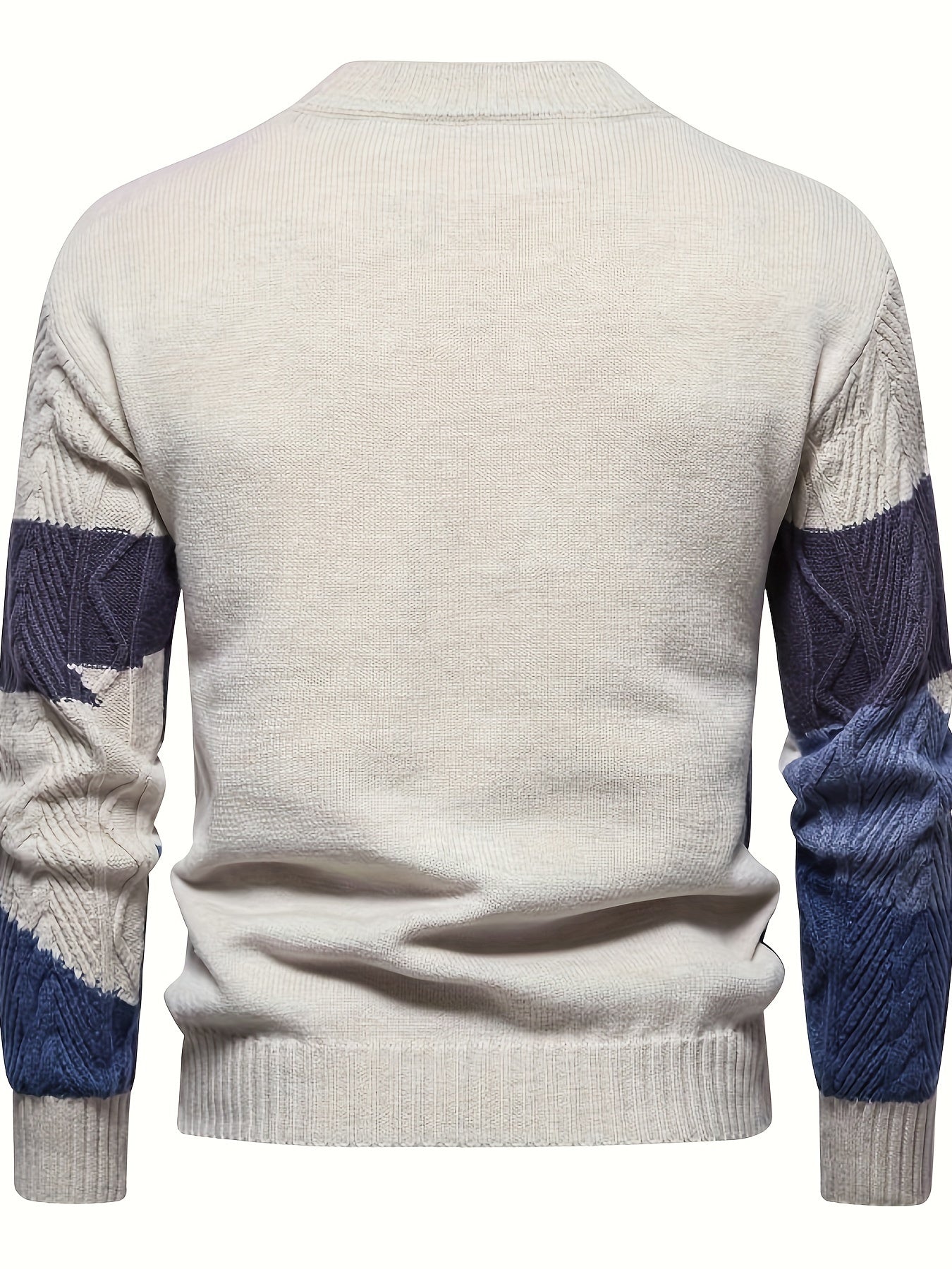 Strikket sweater med striber til herrer