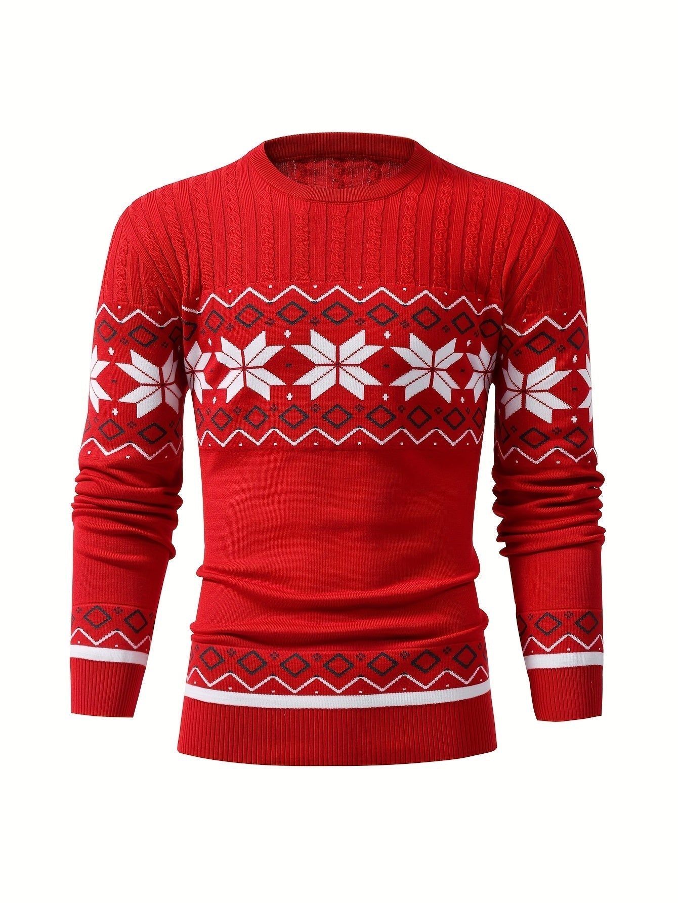 Strikket sweater med julemønster