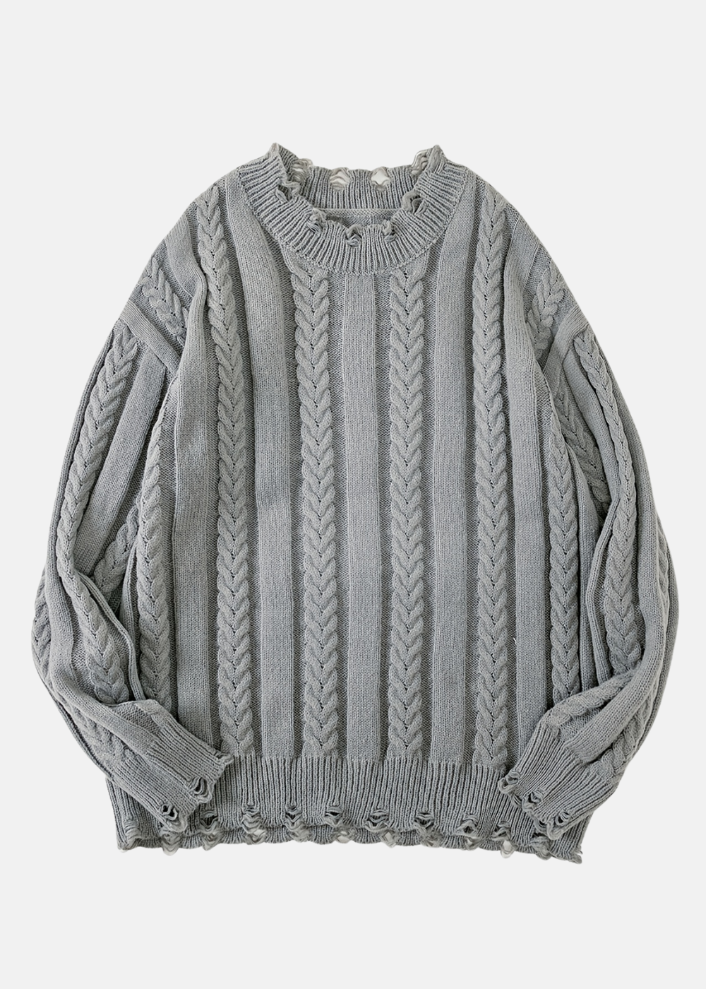 Strikket grå sweater med medium stretch til mænd