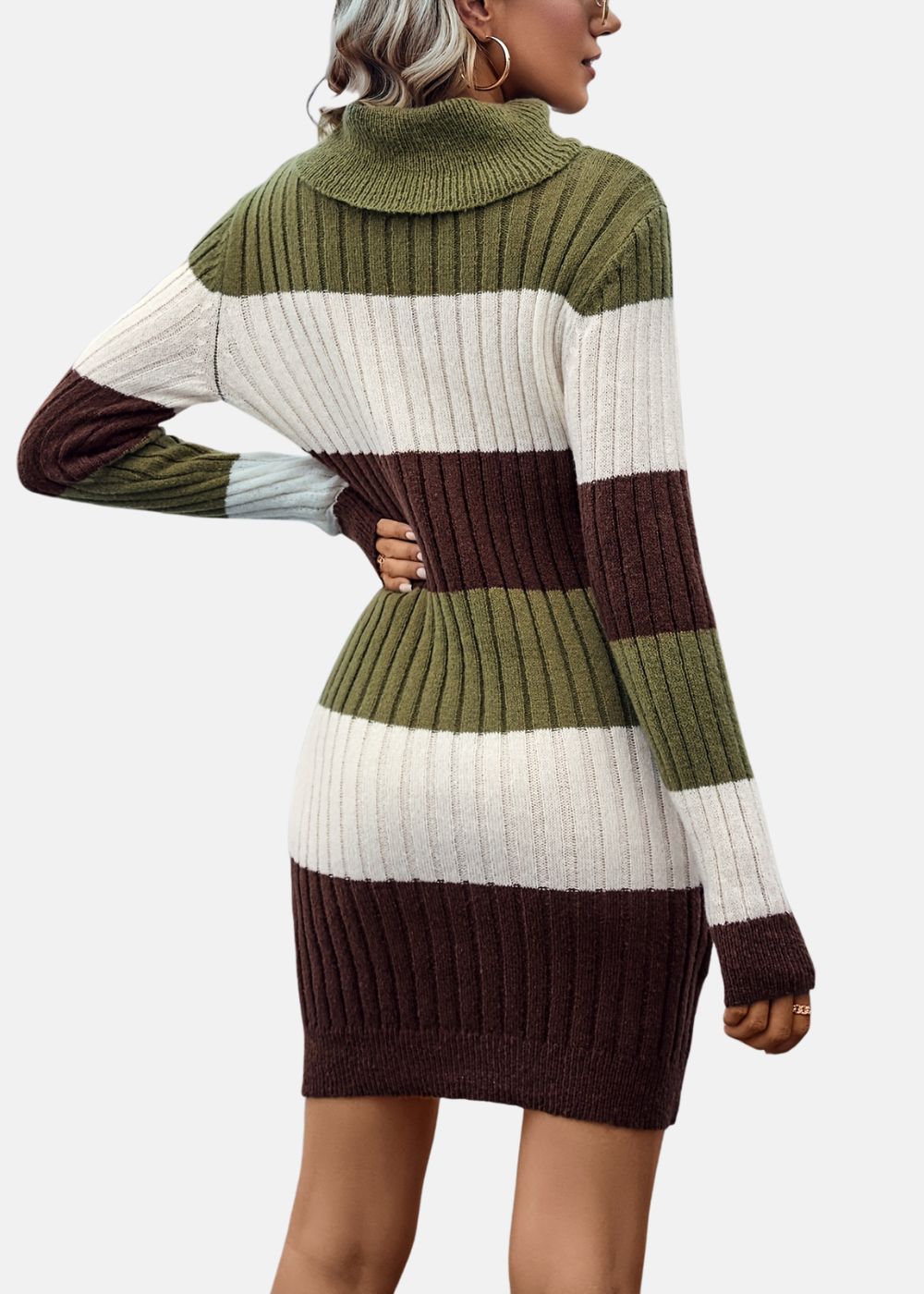 Stribet sweater kjole