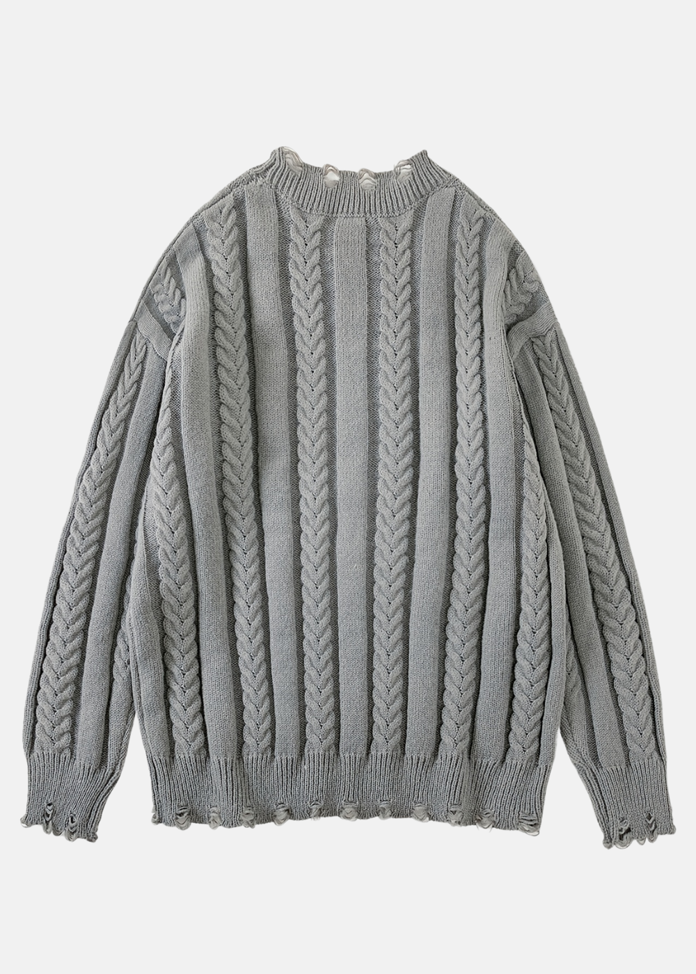 Strikket grå sweater med medium stretch til mænd