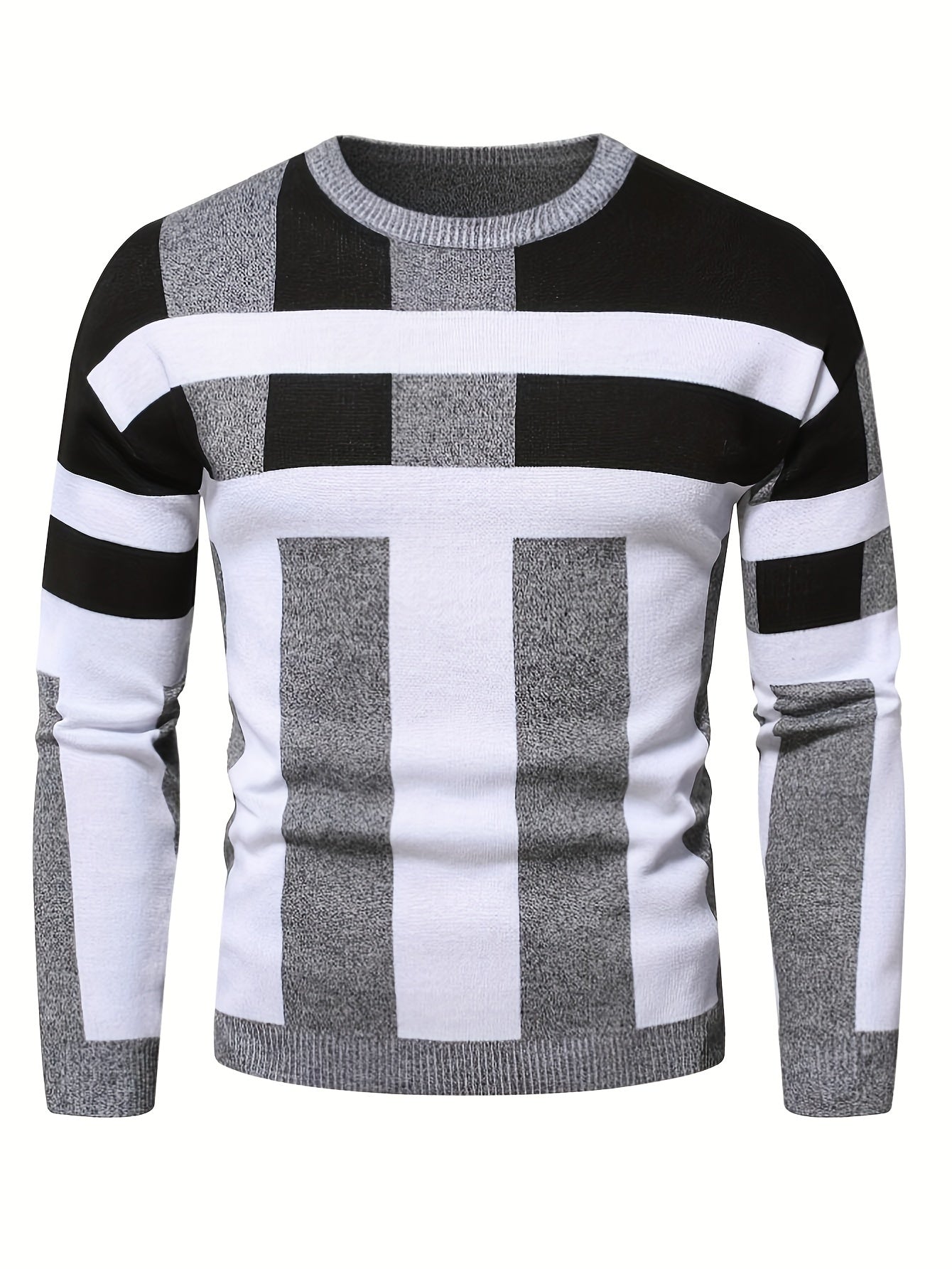Sweater med lineært design