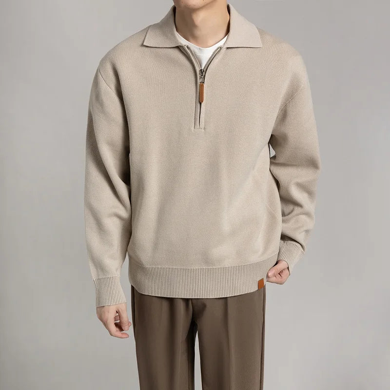 Sweater med halv lynlås