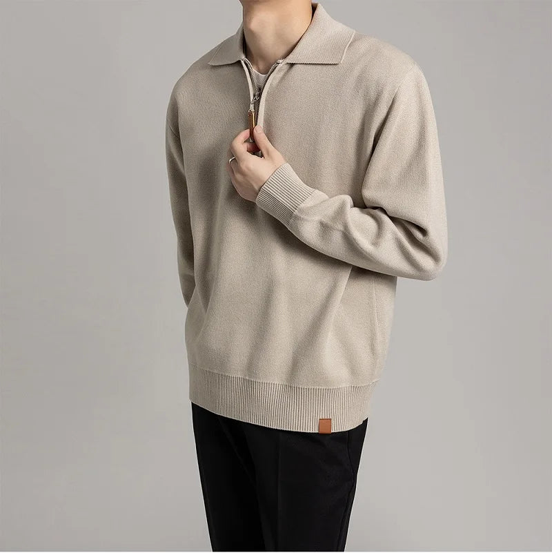 Sweater med halv lynlås