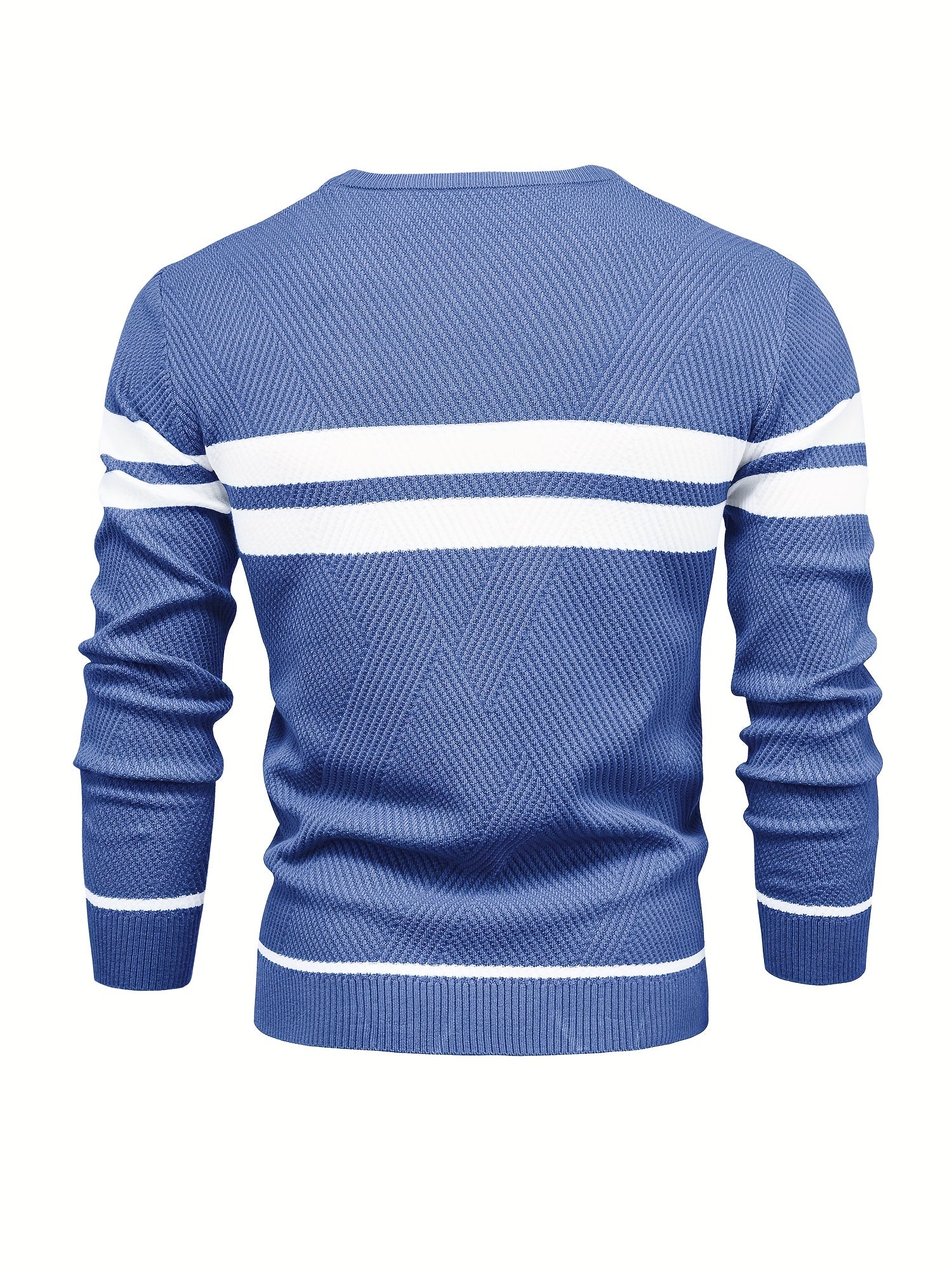 Strikket sweater med stribet mønster til herrer