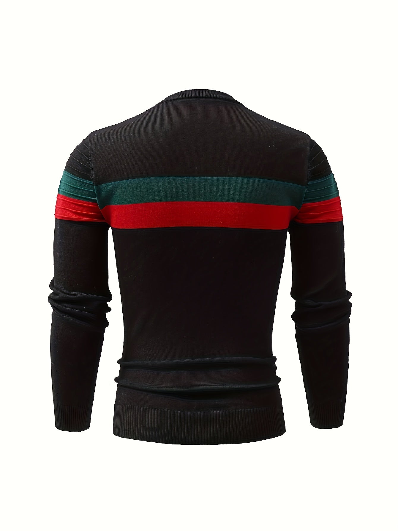 Strikket sweater med stribet mønster