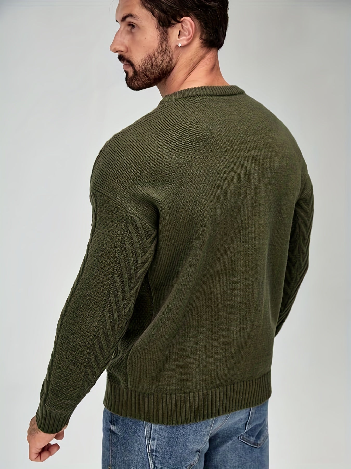 Strikket sweater med høj stretch til mænd